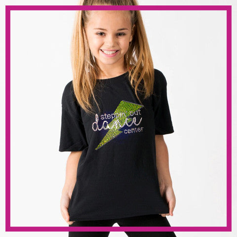 Steppin Out Dance Center Bling Basic Tee with Rhinestone Logo