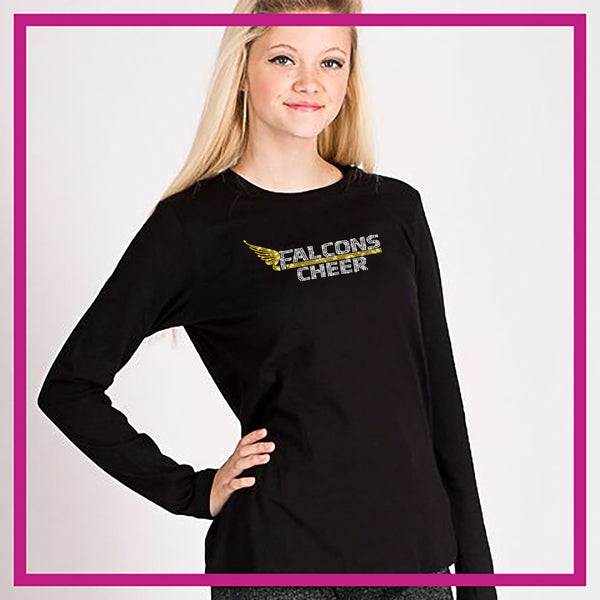 Falcons Cheer Sporty Tee with Rhinestone Logo