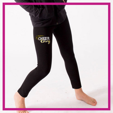 Cheer Envy Bling Leggings with Rhinestone Logo - Glitterstarz