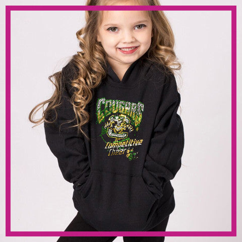 Cougars Competitive Cheerleading Bling Pullover Hoodie with Rhinestone Logo