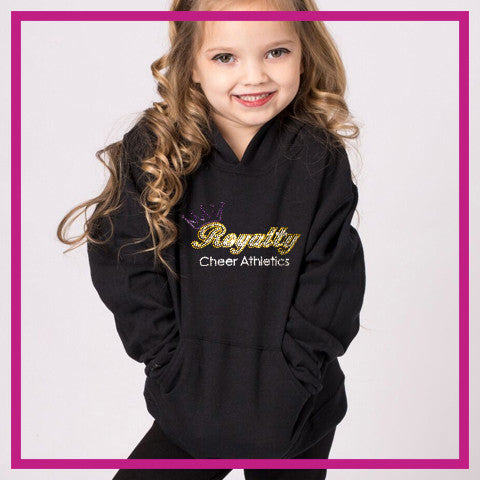 Royalty Cheer Athletics Bling Pullover Hoodie with Rhinestone Logo