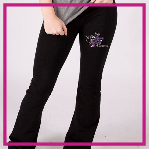 All Star Xtreme Bling Yoga Pants with Rhinestone Logo - Glitterstarz