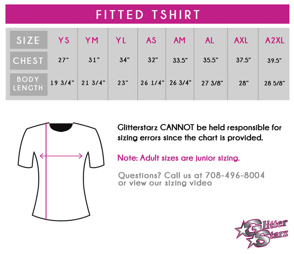 Blizz Allstar Cheerleading Bling Fitted Shirt with Rhinestone Logo -  Glitterstarz
