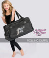 GlitterStarz Bling Basics Rolling Duffel Bag with Custom Team Logo