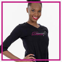 Maximum Performance Dance 3/4 Length Sleeve Shirt with Rhinestone Logo
