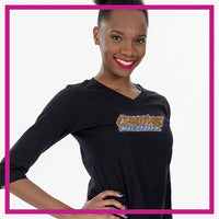 Cheertime Athletics 3/4 Length Sleeve Shirt with Rhinestone Logo