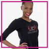 Take the Floor Dance Academy 3/4 Length Sleeve Shirt with Rhinestone Logo