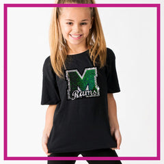 Marshfield Rams 3/4 Length Sleeve Shirt with Rhinestone Logo