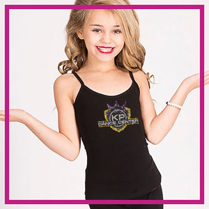 KP Dance Center Sports Bra with Rhinestone Logo - Glitterstarz