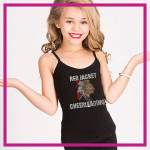 Falcons Cheer Bling Cami Tank Top with Rhinestone Logo - Glitterstarz