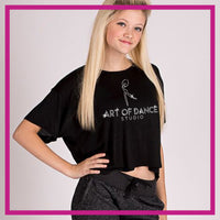 Art of Dance Bling Crop Top with Rhinestone Logo