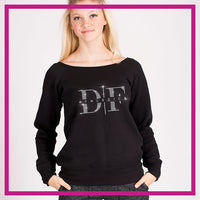 DF Athletics Slouch Sweatshirt with Rhinestone Logo