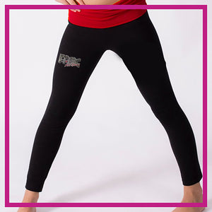 Fit Factory Elite Bling Yoga Pants with Rhinestone Logo - Glitterstarz