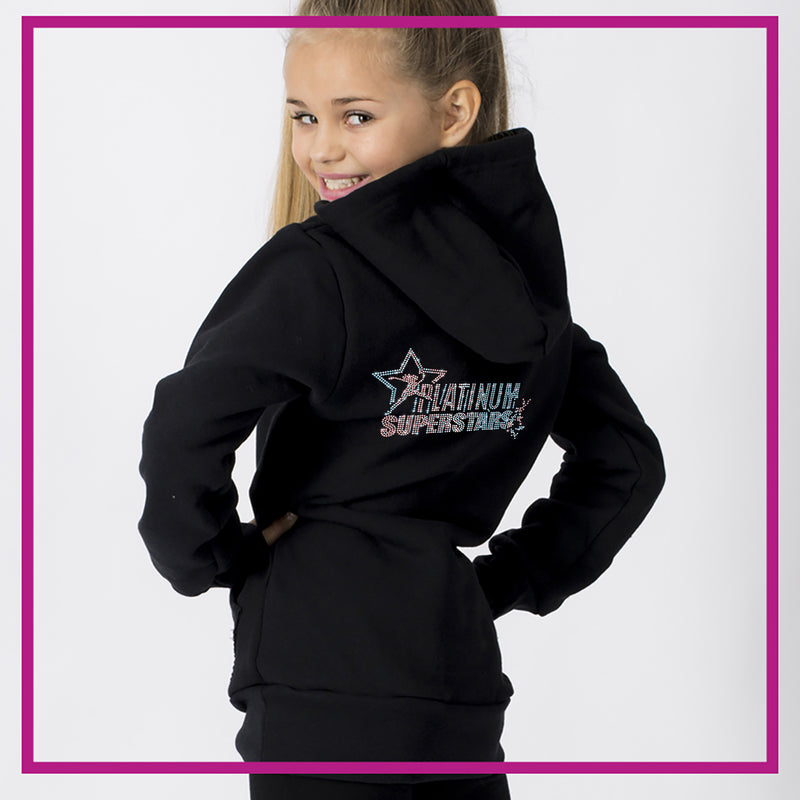 Platinum Superstars Relaxed Hoodie with Rhinestone Logo