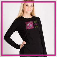 Gemini Gymnastics Academy Long Sleeve Bling Shirt with Rhinestone Logo