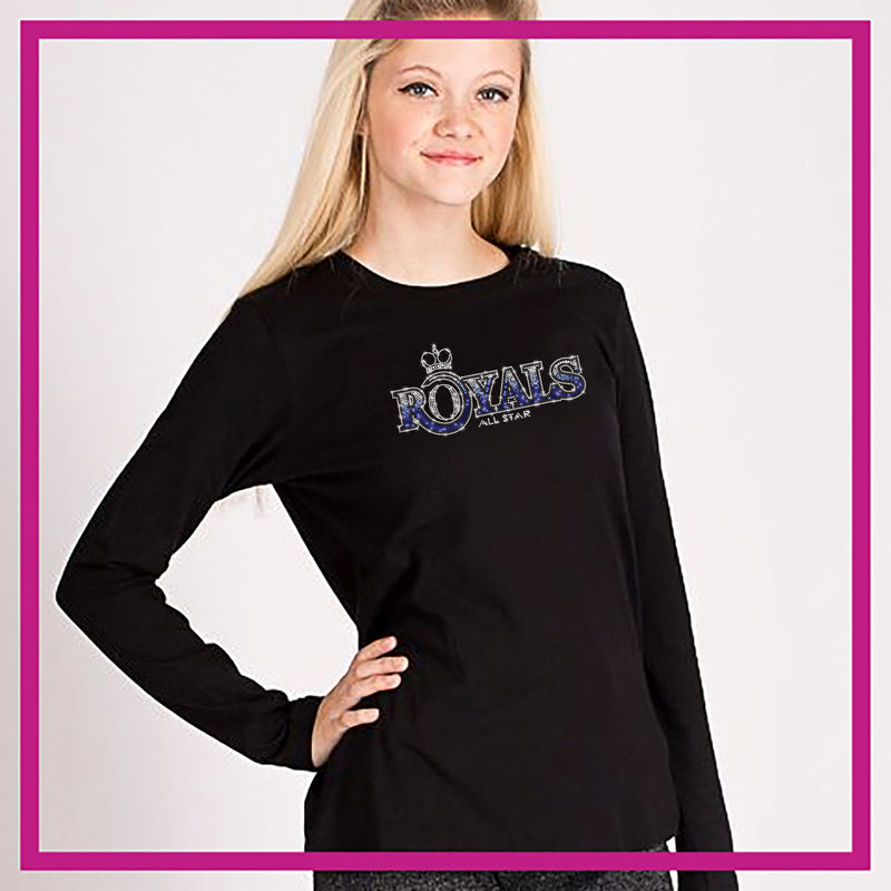 Midwest Royals Long Sleeve Bling Shirt with Rhinestone Logo