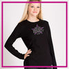 Plus Royalty All-Stars Long Sleeve Bling Shirt with Rhinestone Logo