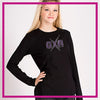 OXA Long Sleeve Bling Shirt with Rhinestone Logo