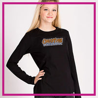 Cheertime Athletics Long Sleeve Bling Shirt with Rhinestone Logo
