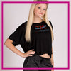 Total Inspiration Athletics Bling Crop Top with Rhinestone Logo