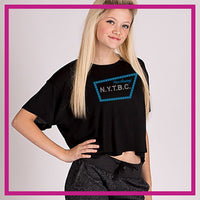 NYTBC Bling Crop Top with Rhinestone Logo
