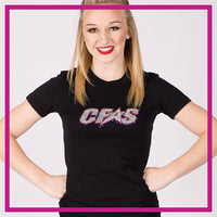 Cheer Factor Bling Fitted Shirt with Rhinestone Logo