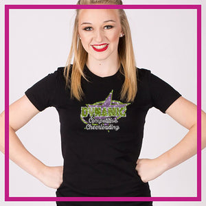 Dynamic Competitive Cheer Bling Crop Top with Rhinestone Logo