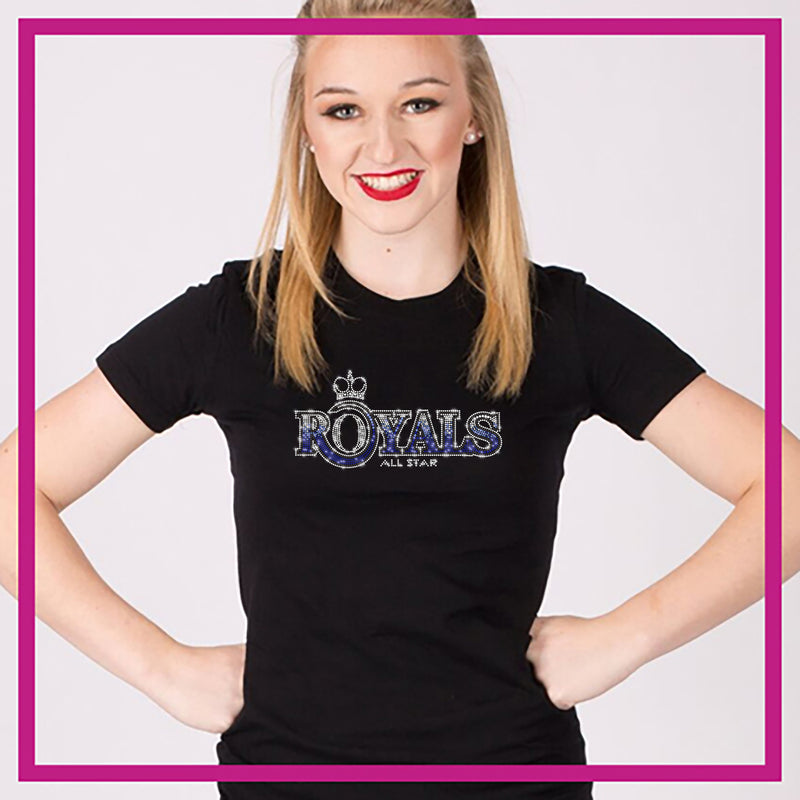 Midwest Royals Bling Fitted Shirt with Rhinestone Logo - Glitterstarz