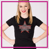 Starlites Dance Team Bling Fitted Short Sleeve Shirt with Rhinestone Logo
