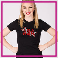 All Star Atletics ASA Bling Fitted Shirt with Rhinestone Logo