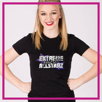 Fitted-Tshirt-extreme-spirit-allstarz-GlitterStarz-Custom-Rhinestone-Bling-Apparel-for-Cheer-and-Dance