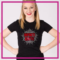 Fitted-Tshirt-infiniti-elite-GlitterStarz-Custom-Rhinestone-Bling-Apparel-for-Cheer-and-Dance