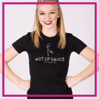Art of Dance Bling Fitted Shirt with Rhinestone Logo