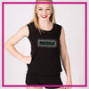North Bay Mustangs Bling Lace Back Tank with Rhinestone Logo