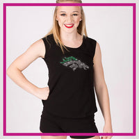North Bay Mustangs Bling Lace Back Tank with Rhinestone Logo