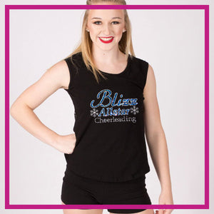 Blizz Allstar Cheerleading Bling Fitted Shirt with Rhinestone Logo -  Glitterstarz