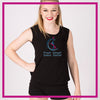 Front Street Dance Center Bling Lace Tank with Rhinestone Logo
