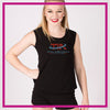 Total Inspiration Athletics Bling Lace Tank with Rhinestone Logo