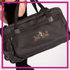 M&M Dance Bling Rolling Duffel Bag with Rhinestone Logo