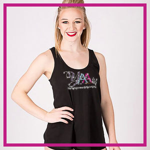 Youth Academy for the Arts Fitted Tank with Racerback & Rhinestone Log -  Glitterstarz
