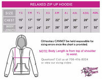 GlitterStarz GlitterGirl Fashion Relaxed Zip Up Hoodie with Rhinestone Logo