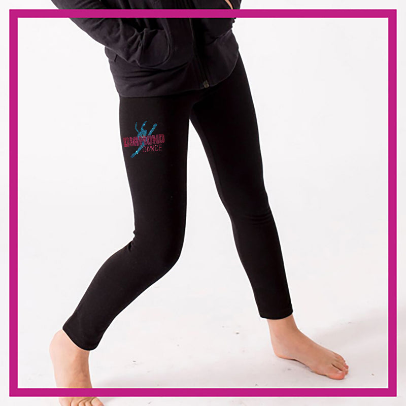 Diamond Cheerleading Bling Yoga Pants with Rhinestone Logo - Glitterstarz