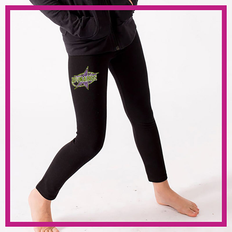 Dynamic Competitive Cheer Bling Leggings with Rhinestone Logo