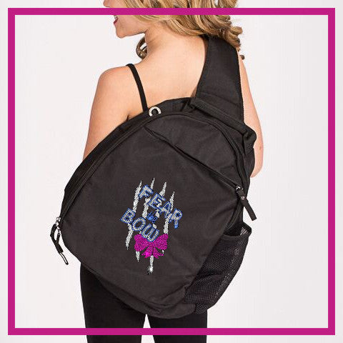 Fear the Bow Bling Sling Bag with Rhinestone Logo - Glitterstarz