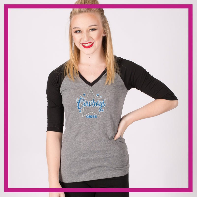 Addison Cowboys Cheer Bling Basic Tee with Rhinestone Logo - Navy -  Glitterstarz