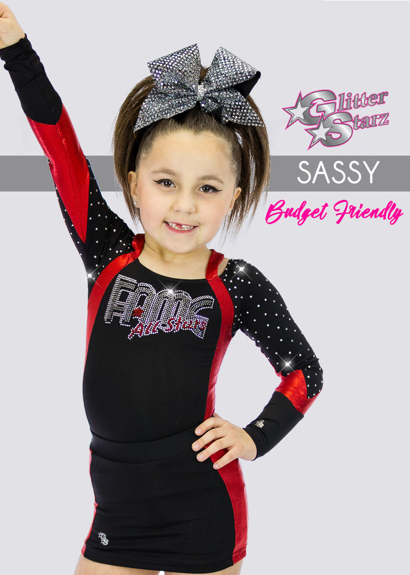 Sassy with two-tier Flouncy Skirt - All Rhinestone Logo – GlitterStarz, Inc.