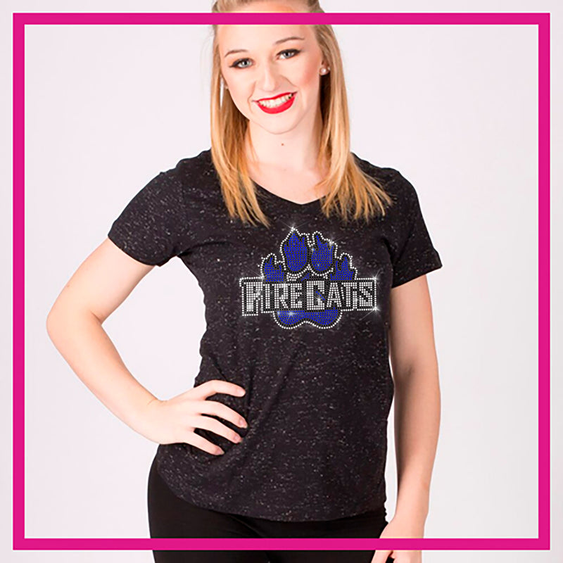 Carolina Cheer FierCats Sports Bra with New Rhinestone Logo