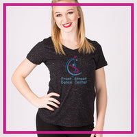 Front Street Dance Center Bling Sparkle Tee with Rhinestone Logo