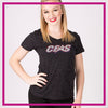 Cheer Factor Bling Sparkle Tee with Rhinestone Logo