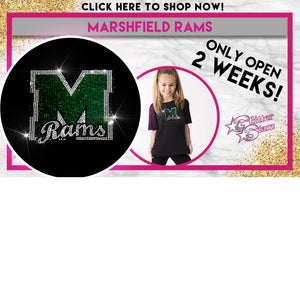 Marshfield Rams Bling Favorite Comfy Sweatshirt with Rhinestone Logo